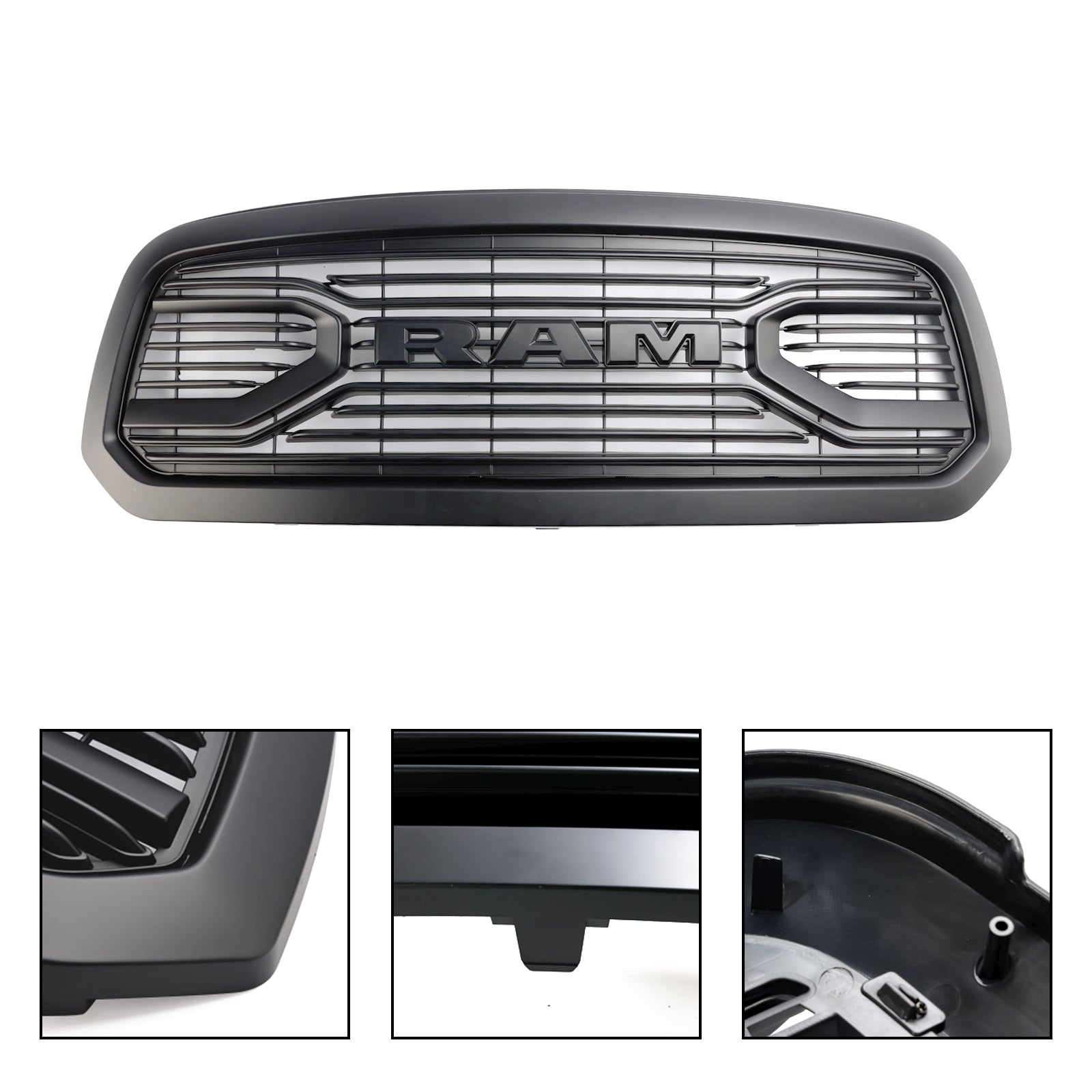 Ram 1500 2013-2018 Chrome Grille Big Horn / Rebel Style Front Bumper Grill With LED Light