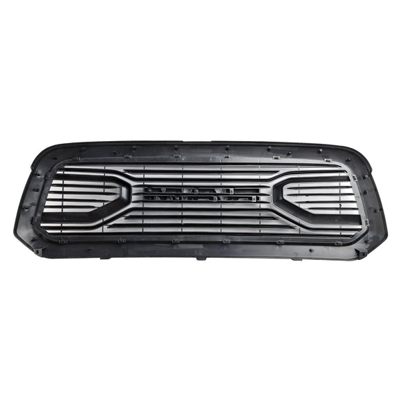 Dodge Ram 1500 2013-2018 Big Horn / Rebel Style Front Bumper Grill Black Replacement Grille W/ LED Light