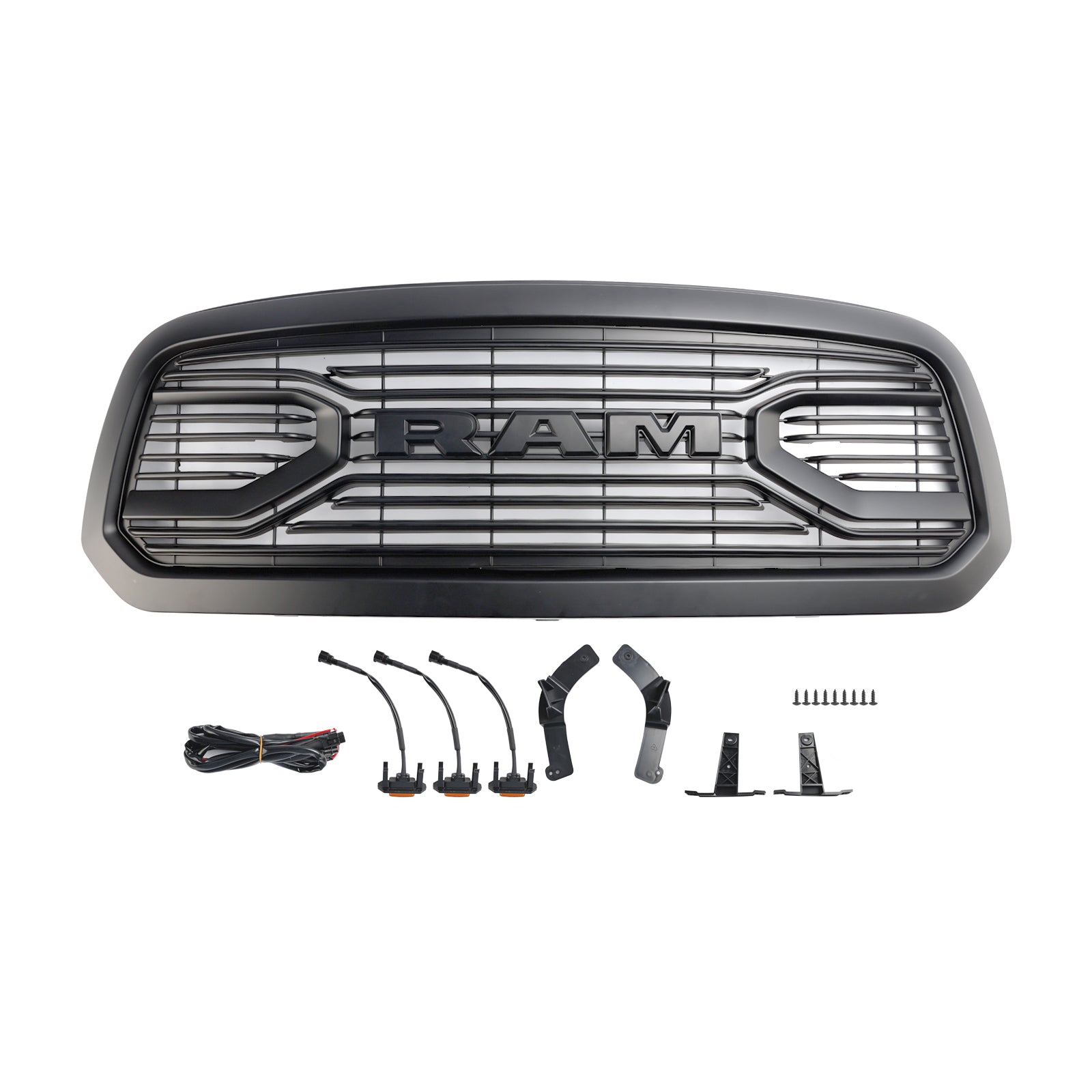 Ram 1500 2013-2018 Chrome Grille Big Horn / Rebel Style Front Bumper Grill With LED Light