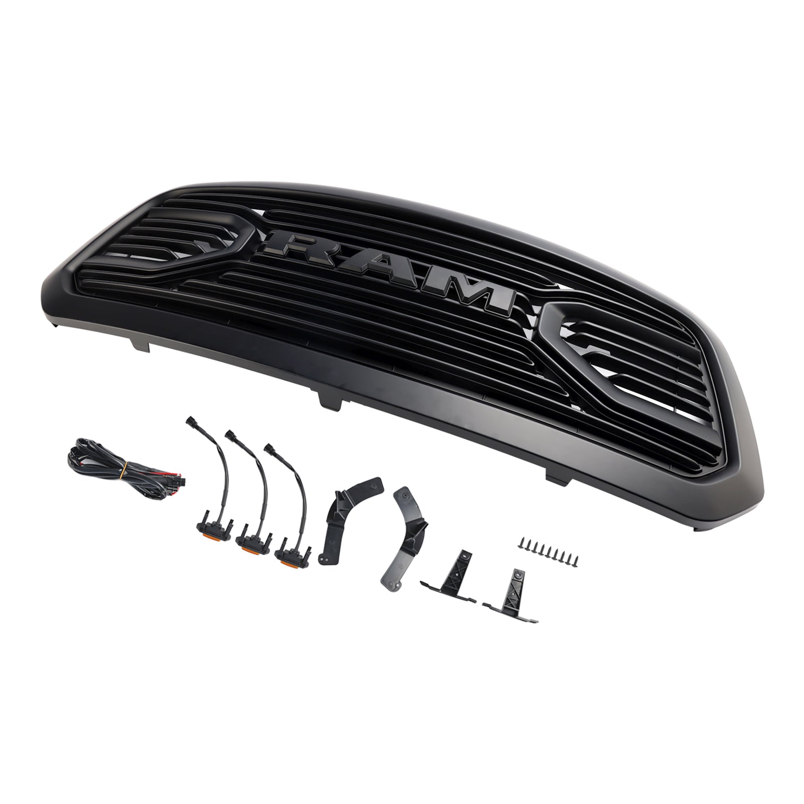 Ram 1500 2013-2018 Chrome Grille Big Horn / Rebel Style Front Bumper Grill With LED Light