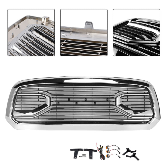2013-2018 Dodge Ram 1500 Chrome Big Horn Style Grill Front Bumper Replacement Grille With RAM Letter