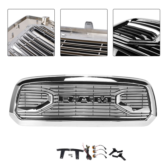 2013-2018 Dodge Ram 1500 Chrome Big Horn Style Grill Front Bumper Replacement Grille
