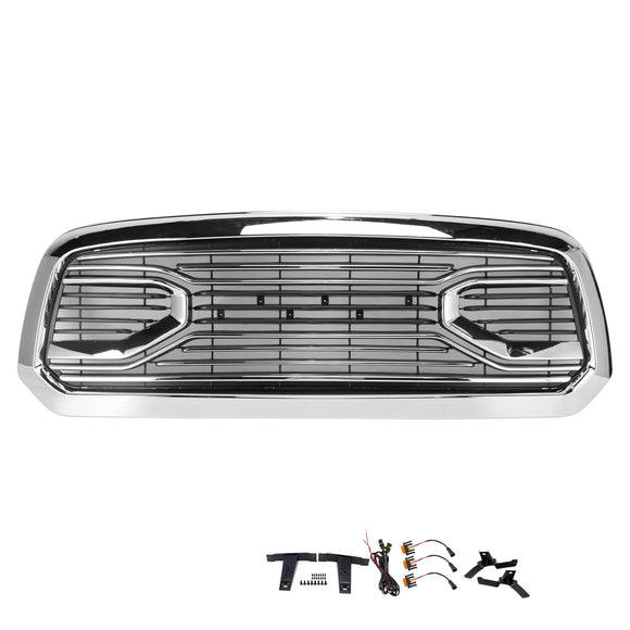2013-2018 Dodge Ram 1500 Chrome Big Horn Style Grill Front Bumper Replacement Grille With RAM Letter
