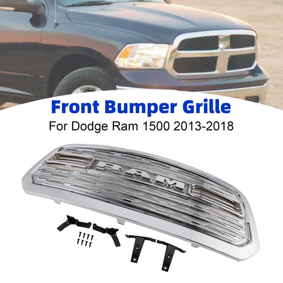 Griglia di ricambio per griglia paraurti anteriore cromata stile LTD Dodge Ram 1500 2013-2018