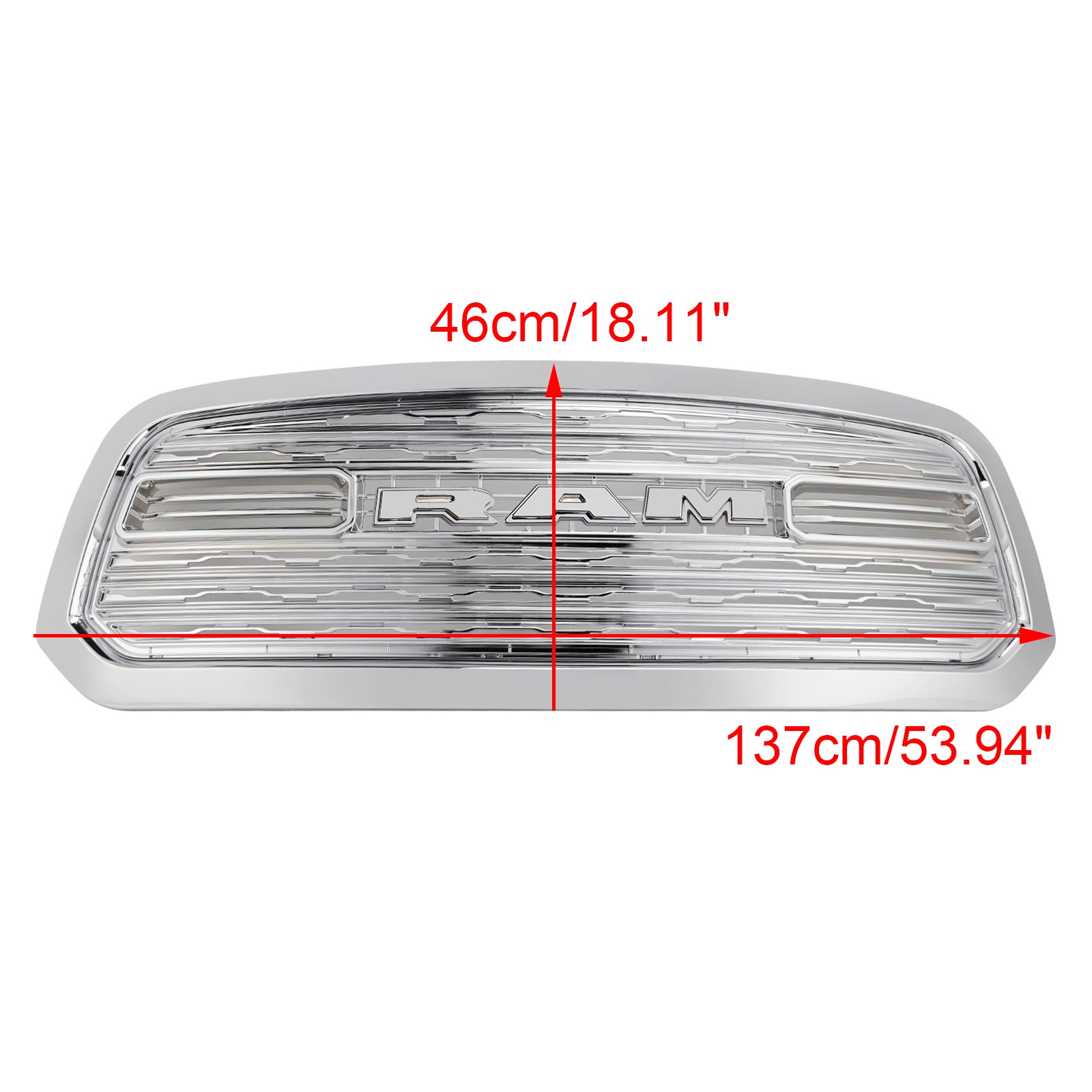 Dodge Ram 1500 2013-2018 Chrome LTD Style Front Bumper Grill Replacement Grille - 0