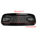 Dodge Ram 1500 2013-2018 Glossy Black Big Horn Grill Front Bumper Grill With LED & RAM Letter-2