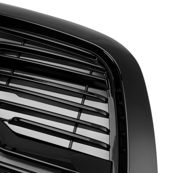 Dodge Ram 1500 2013-2018 Glossy Black Big Horn Grill Front Bumper Grill With LED & RAM Letter