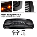 Dodge Ram 1500 2013-2018 Glossy Black Big Horn Grill Front Bumper Grill With LED-4