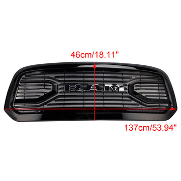 Dodge Ram 1500 2013-2018 Griglia per paraurti anteriore con griglia Big Horn nera lucida con LED - 0