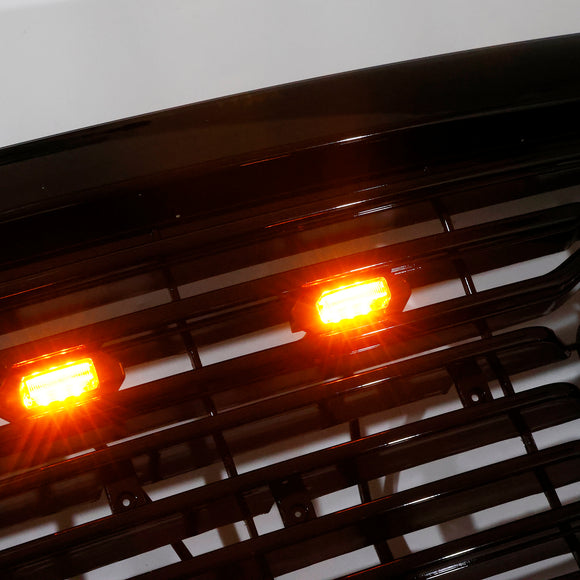 Dodge Ram 1500 2013-2018 Glossy Black Big Horn Grill Front Bumper Grill With LED