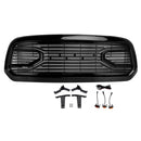 Dodge Ram 1500 2013-2018 Glossy Black Big Horn Grill Front Bumper Grill With LED & RAM Letter-9