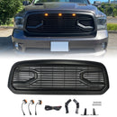 Black Big Horn Style Front Bumper Grill Grille Fit Dodge Ram 1500 2013-2018-1