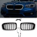 2015-2019 BMW 1 Series F20 F21 Double Line Front Kidney LED Grill Black Replacement Grille W/ C-Ring LED-1