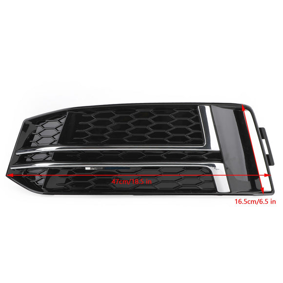 Audi A4 Sline/S4 B9 2016-2018 2 peças Grade inferior em favo de mel para para-choque dianteiro, cobertura do farol de neblina, grade preta 8W0 807 681 F 8W0 807 682 F