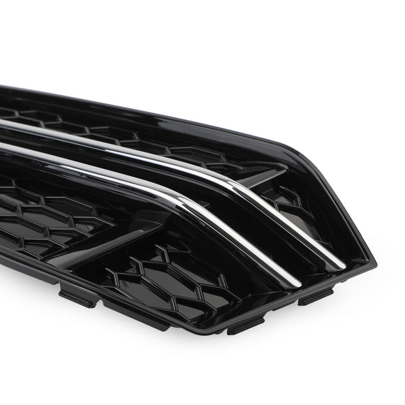 Audi A4 Sline/S4 B9 2016-2018 2 peças Grade inferior em favo de mel para para-choque dianteiro, cobertura do farol de neblina, grade preta 8W0 807 681 F 8W0 807 682 F