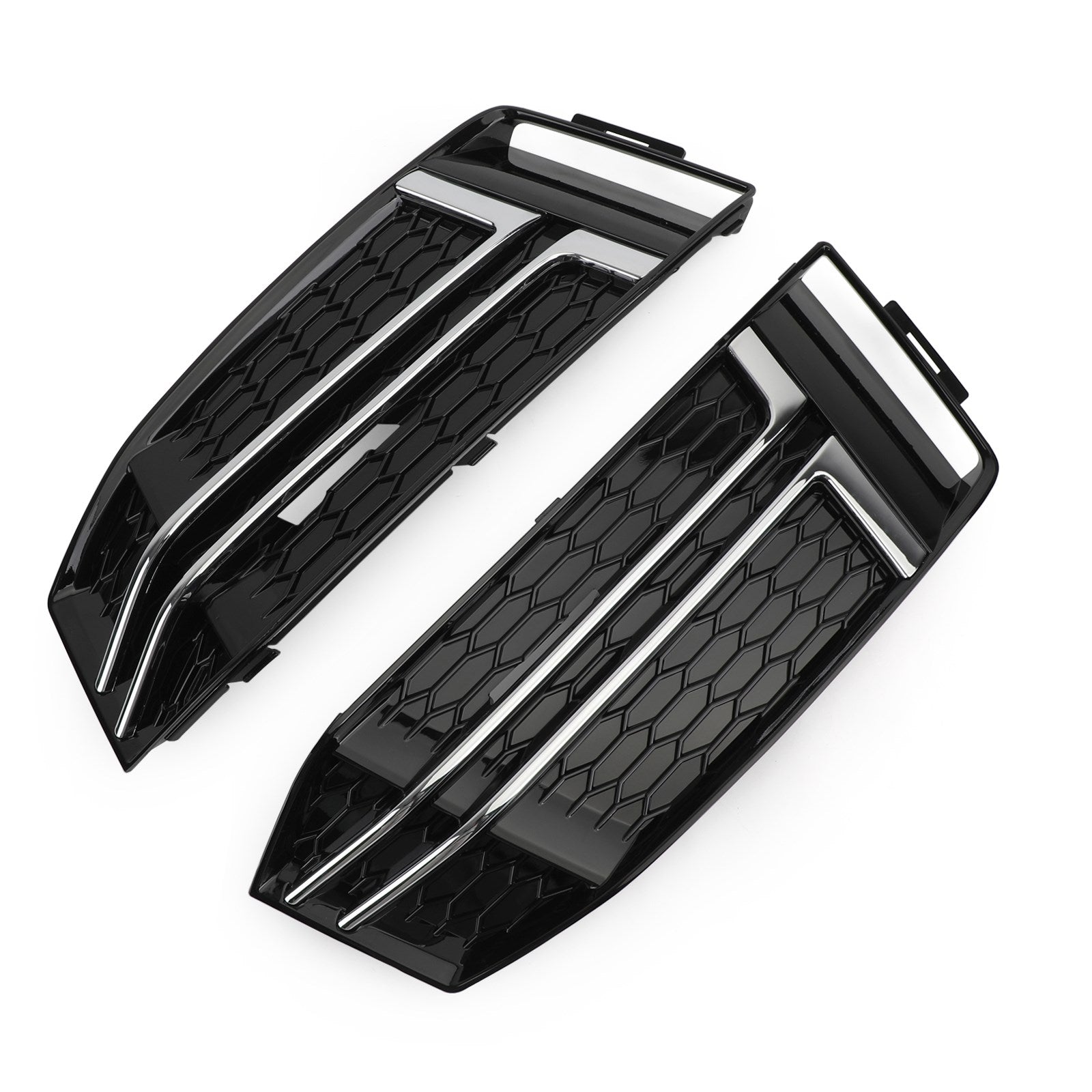 Audi S4/A4 B9 S-LINE 2016-2018 2 STÜCKE Schwarz Front Nebelscheinwerfer Abdeckung Stoßstange Grill 8W0807681F 8W0807682F Generisch