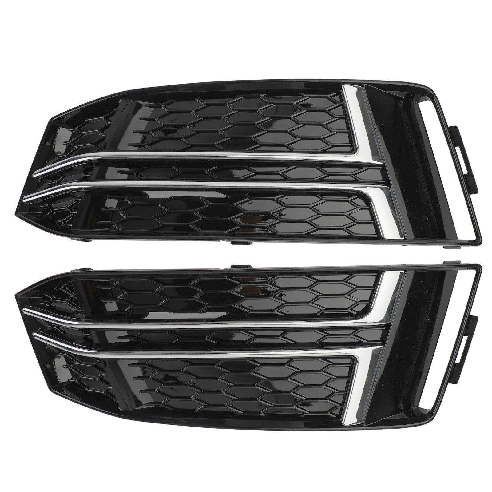 Audi S4/A4 B9 S-LINE 2016-2018 2 STÜCKE Schwarz Front Nebelscheinwerfer Abdeckung Stoßstange Grill 8W0807681F 8W0807682F Generisch