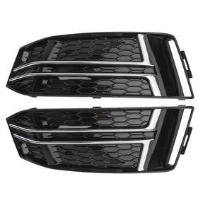 Acheter garniture-chromee Audi A4 B9 S-LINE/S4 2016-2018 2 pièces Grille inférieure en nid d&#39;abeille pour pare-chocs avant Grille noire 8W0807681F 8W0807682F