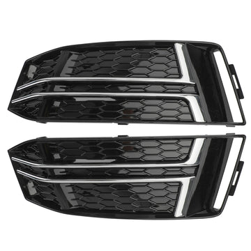 Buy chrome-trim Audi A4 B9 S-LINE / S4 2016-2018 2PCS Honeycomb Lower Grill Cover Front Bumper Black Grill 8W0807681F 8W0807682F