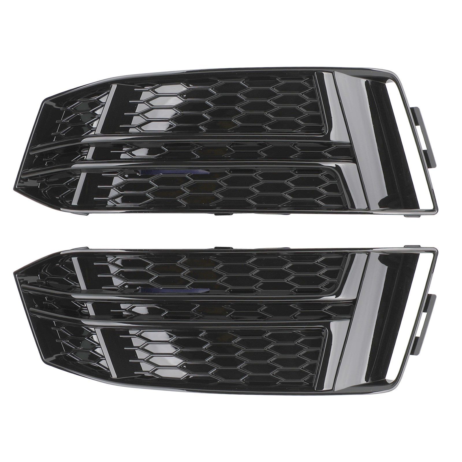 Audi A4 Sline/S4 B9 2016-2018 2 STÜCKE Wabengitter Unterer Kühlergrill Frontstoßstange Nebelscheinwerferabdeckung Schwarzer Grill 8W0 807 681 F 8W0 807 682 F