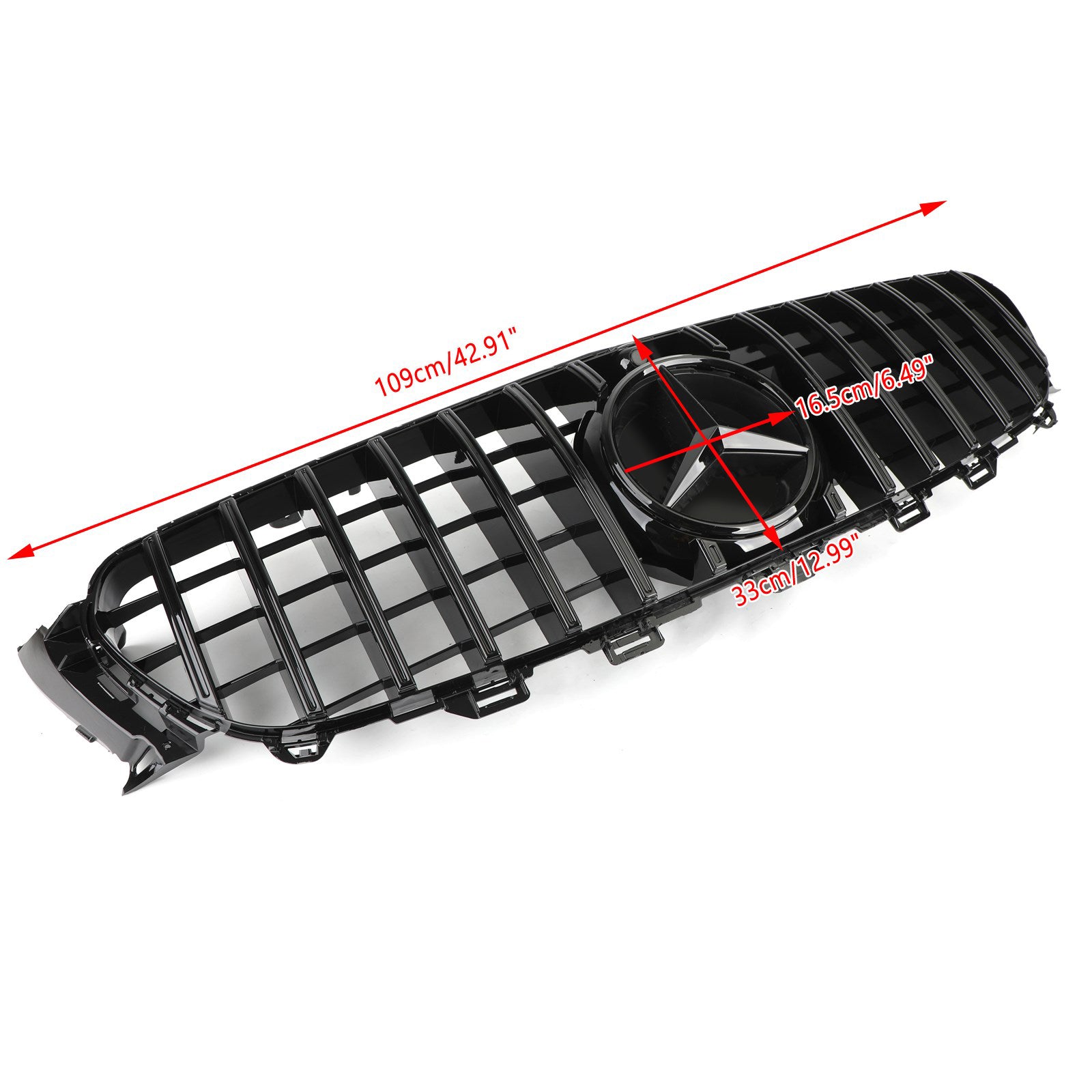 Grille de pare-chocs avant style GT noire pour Mercedes Benz W213 Classe E E200 E300 E400 E43 2016-2019