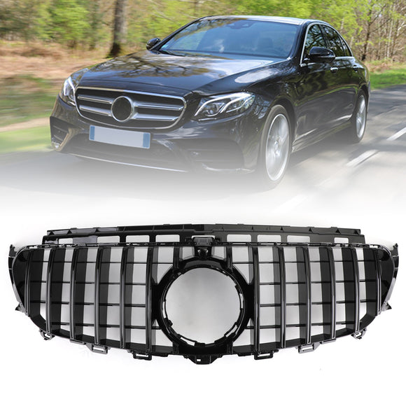 Mercedes Benz W213 E-Class 2016-2019 Front Bumper Grill GTR Style Glossy Black Grille