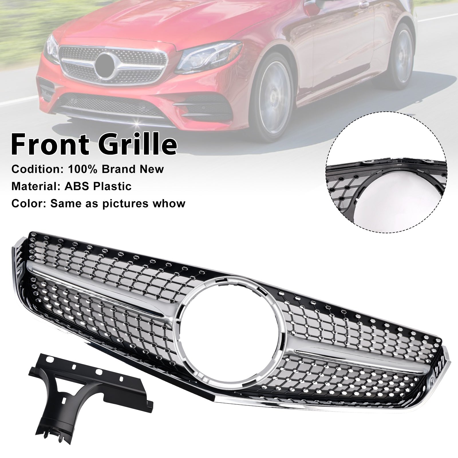 Mercedes Benz Clase E 2009-2013 W207 Parrilla delantera cromada de repuesto para C207 Coupé Convertible AMG