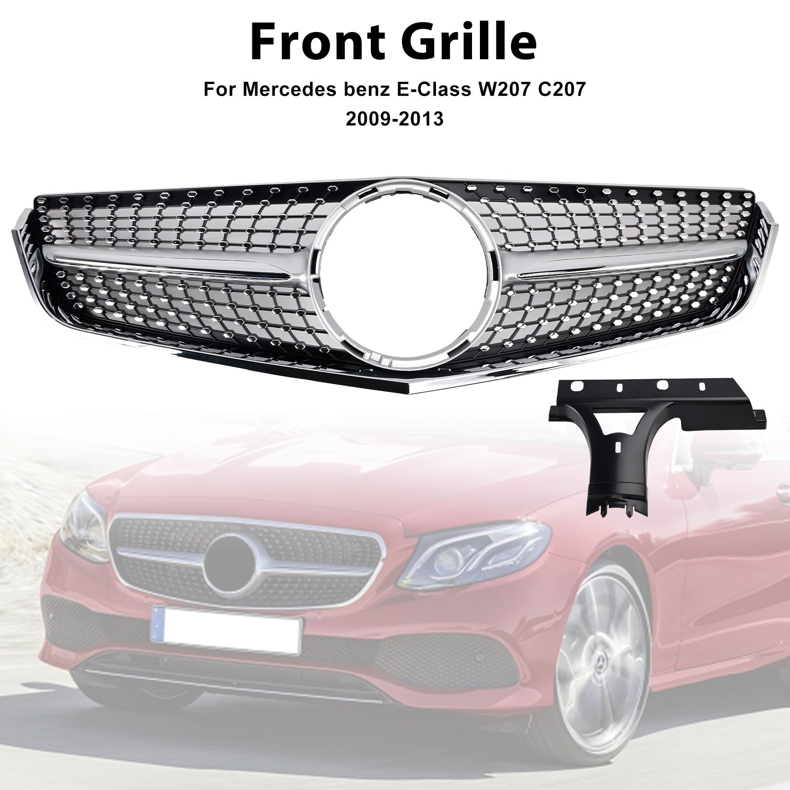 Mercedes Benz Clase E 2009-2013 W207 Parrilla delantera cromada de repuesto para C207 Coupé Convertible AMG