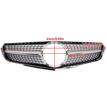 2009-2013 Mercedes Benz E-Class Coupe / Convertible W207 C207 Diamond Front Grill Chrome Replacement Bumper Grille - 0