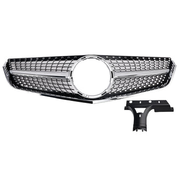 2009-2013 Mercedes Benz E-Class Coupe / Convertible W207 C207 Diamond Front Grill Chrome Replacement Bumper Grille