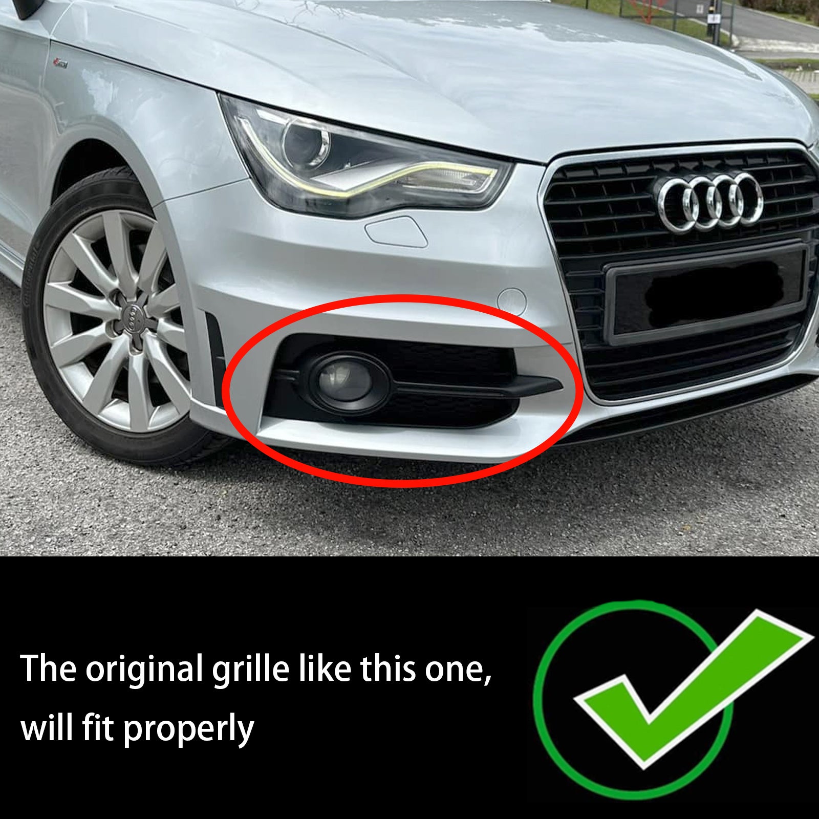Audi A1 S-Line 8X 2011-2014 2 pezzi paraurti anteriore griglia fendinebbia nera griglia di copertura a nido d'ape 8X0807682B 8X0807681B