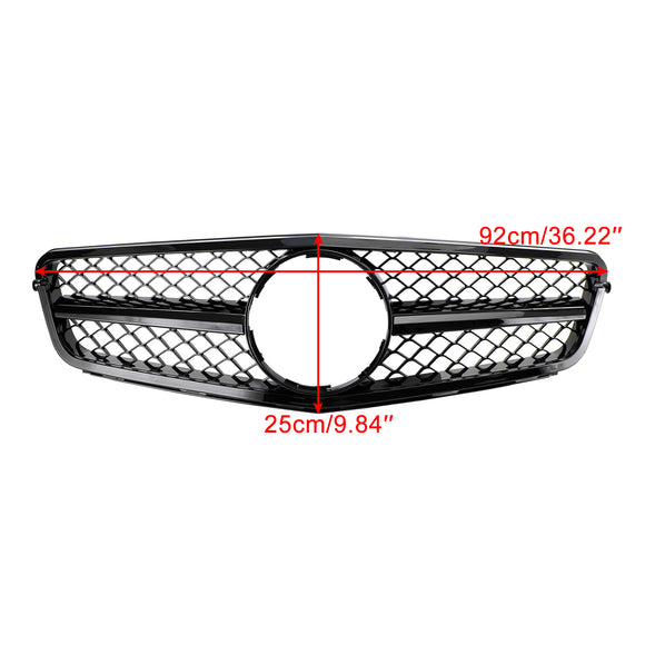 Mercedes Benz 2008-2013 C-klass W204 C180/C200/C220/C250/C300/C350 Främre stötfångargrill Svart galler
