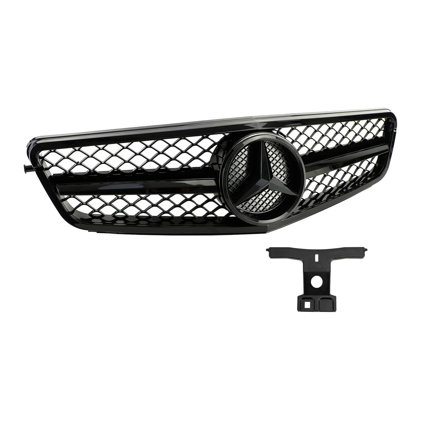 Parrilla delantera negra para parachoques de Mercedes Benz Clase C W204 C250 C300 C350 2008-2013