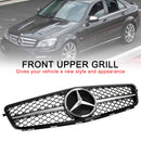Mercedes Benz Classe C 2008-2014 W204 Grille de pare-chocs avant noire de remplacement pour C250 C300 C350-7
