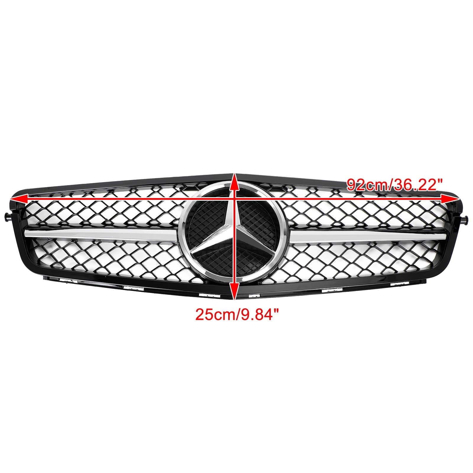 Grille de pare-chocs avant noire de remplacement pour Mercedes Benz Classe C W204 C250 C300 C350 2008-2014