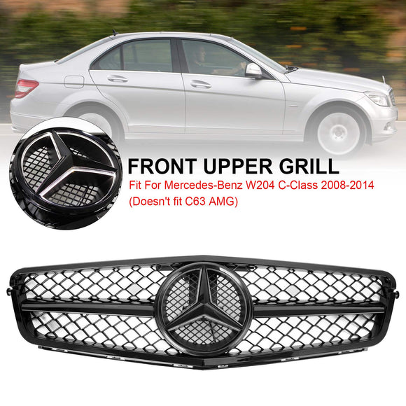 Mercedes Benz Classe C 2008-2014 W204 Grille de pare-chocs avant noire de remplacement pour C250 C300 C350