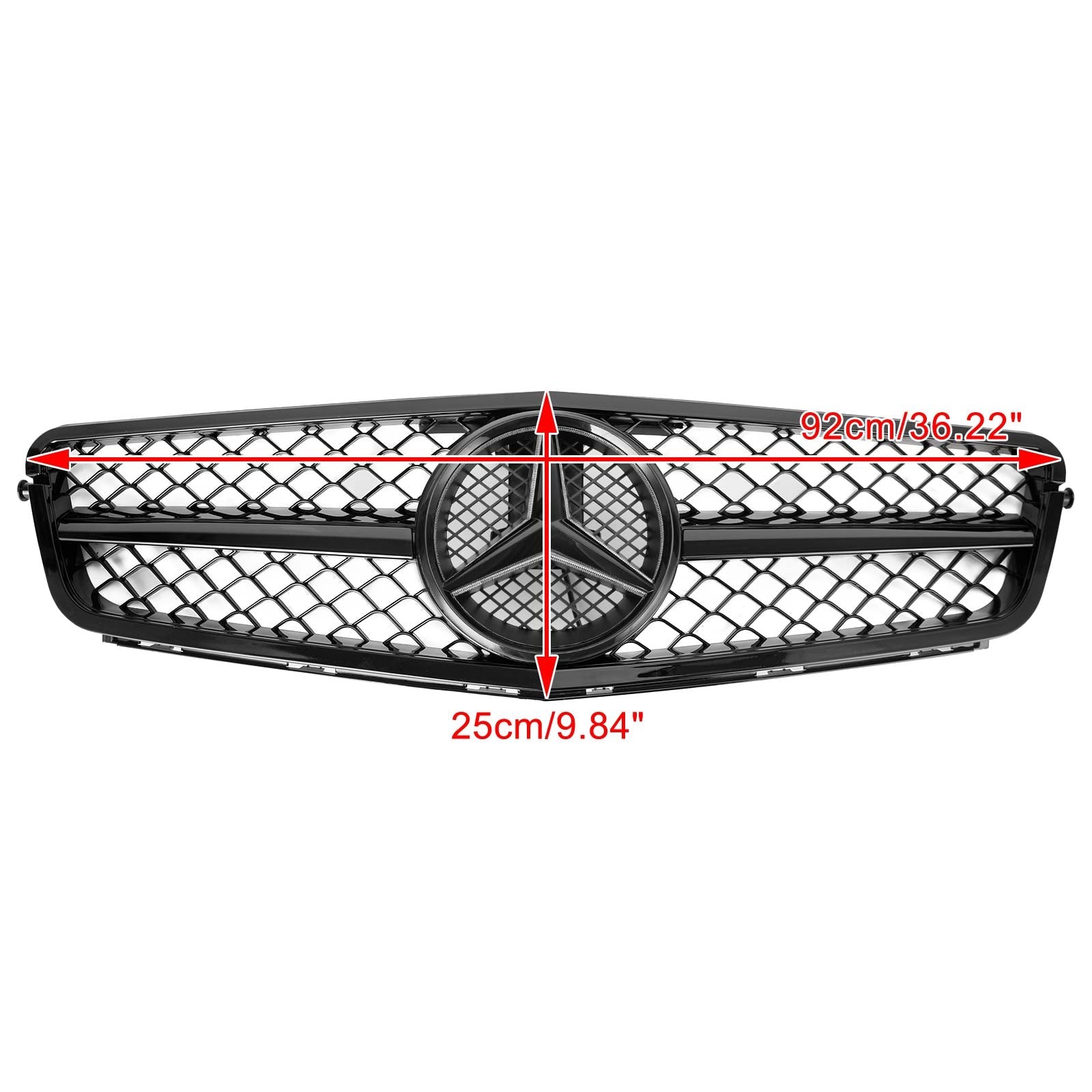 2008-2014 Mercedes Benz W204 C-Class C200 C250 C300 C350 Front Bumper Grill w/LED  AMG Style Grille