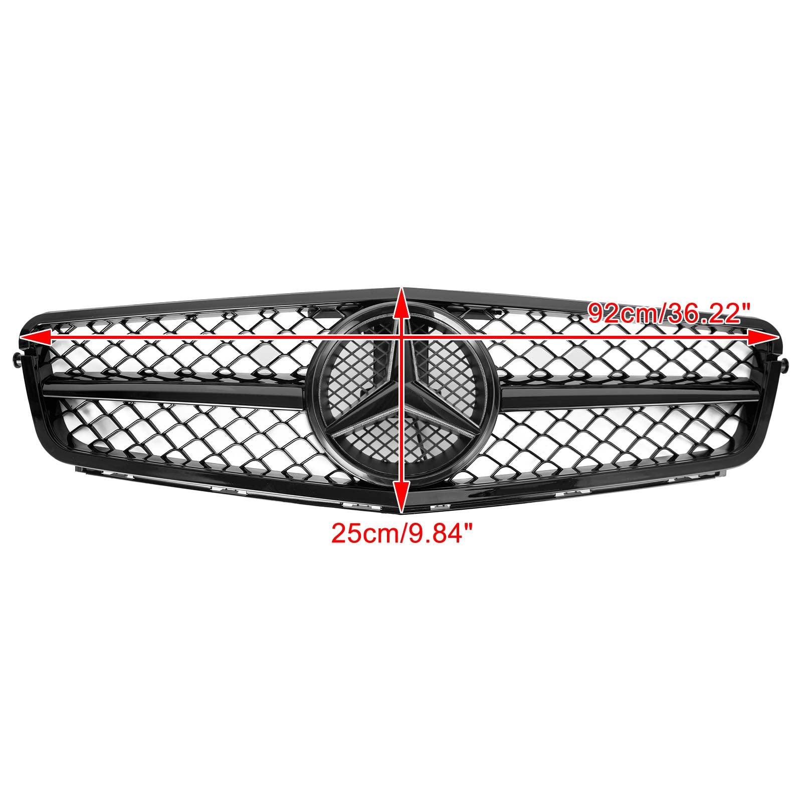 Grille de pare-chocs avant noire de remplacement pour Mercedes Benz Classe C W204 C250 C300 C350 2008-2014