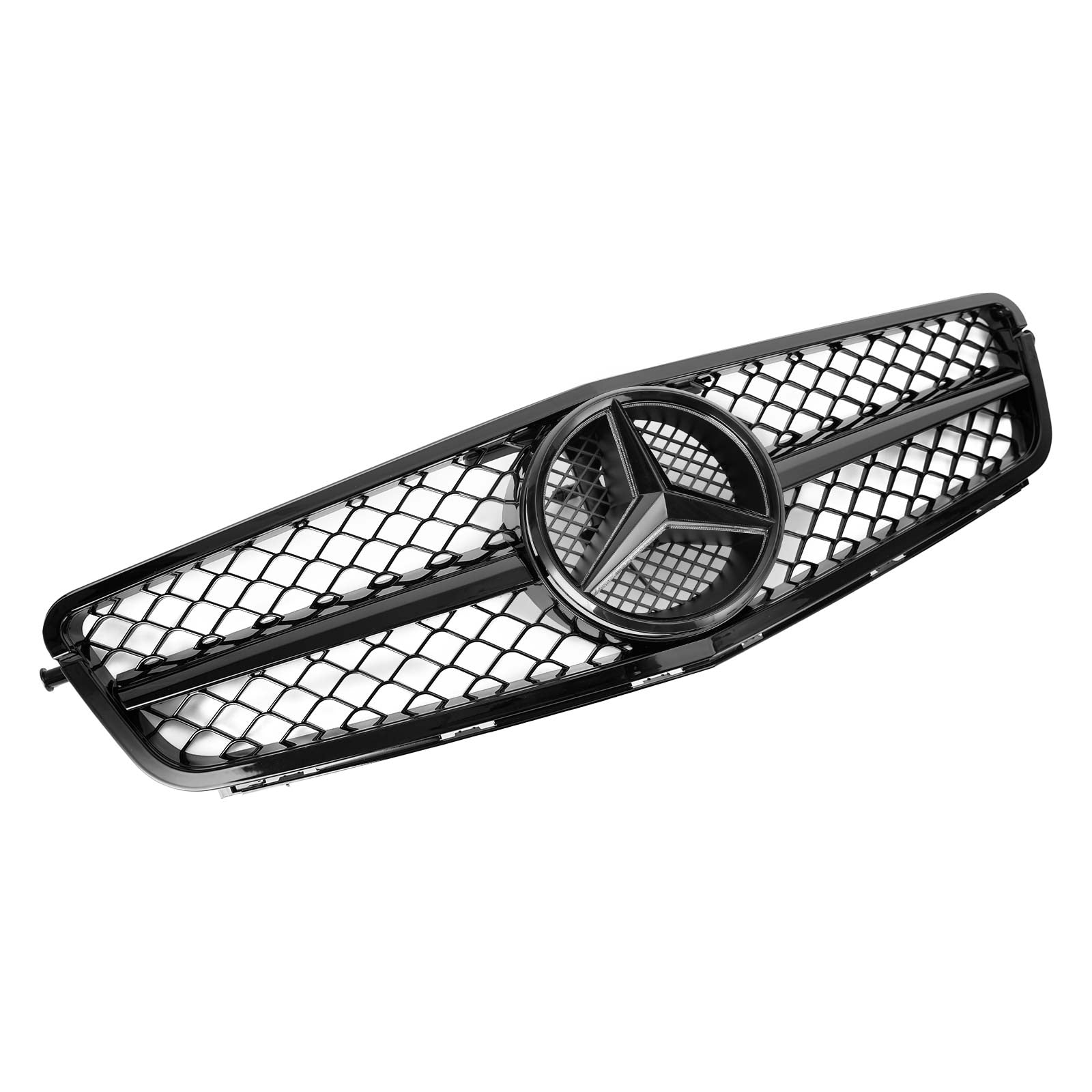 Mercedes Benz 2008-2014 C-Class W204 C250 C300 C350 Front Bumper Grill Black Replacment Grille