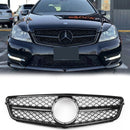 Mercedes Benz 2008-2014 C-klass W204 Främre stötfångargrillbyte Svart kromgrill-29
