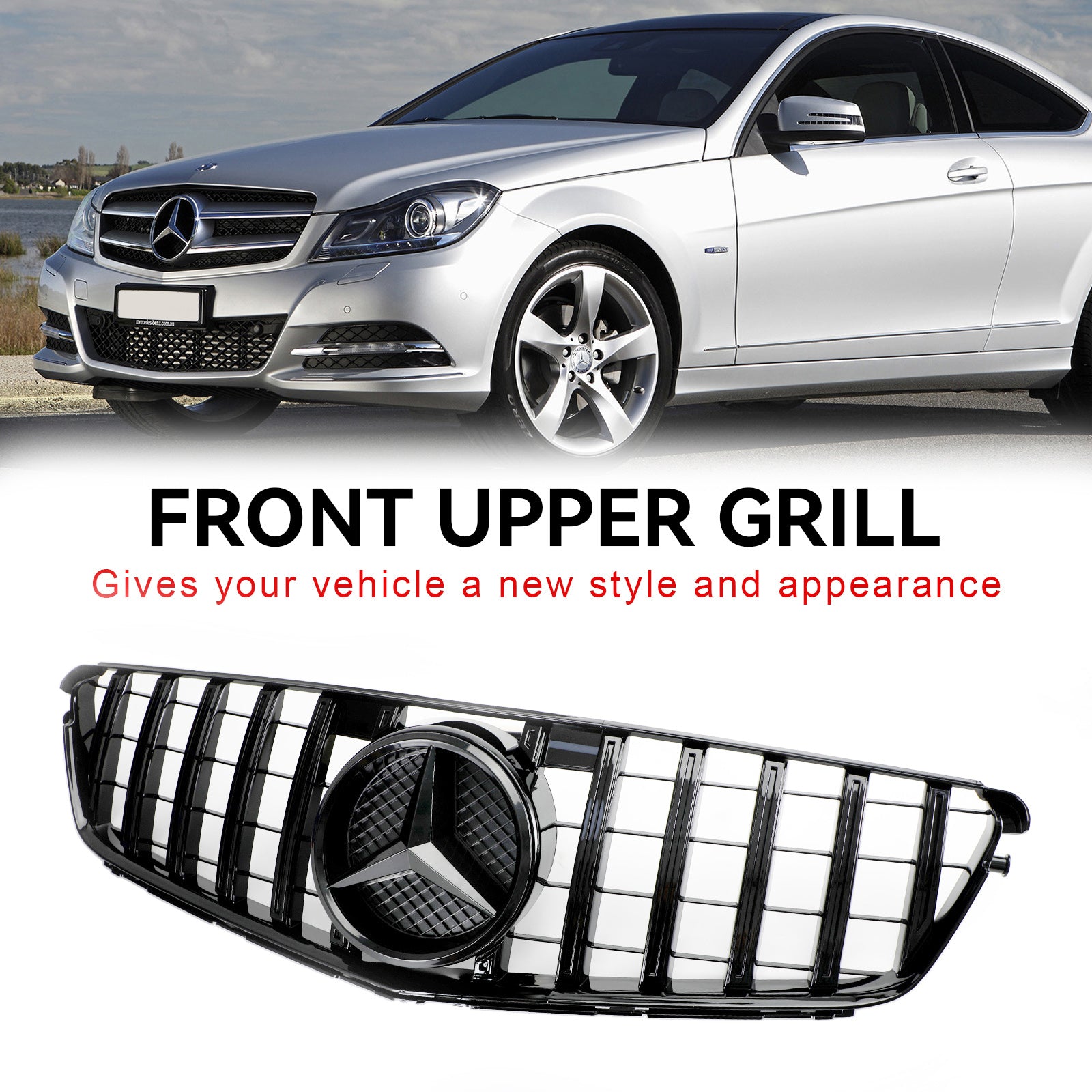 Grille de pare-chocs avant style AMG pour Mercedes Benz W204 Classe C C250 C300 C350 2008-2014