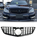 Mercedes Benz 2008-2014 C-klass W204 Främre stötfångargrillbyte Svart kromgrill-26