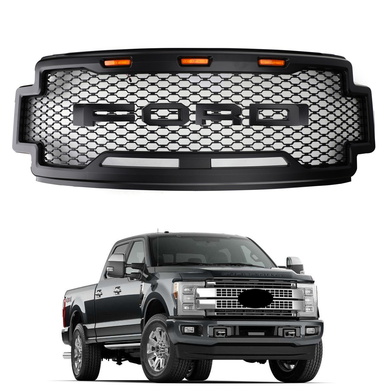 Parrilla de repuesto estilo Raptor para Ford F250 F350 F450 F550 Super Duty 2017-2019