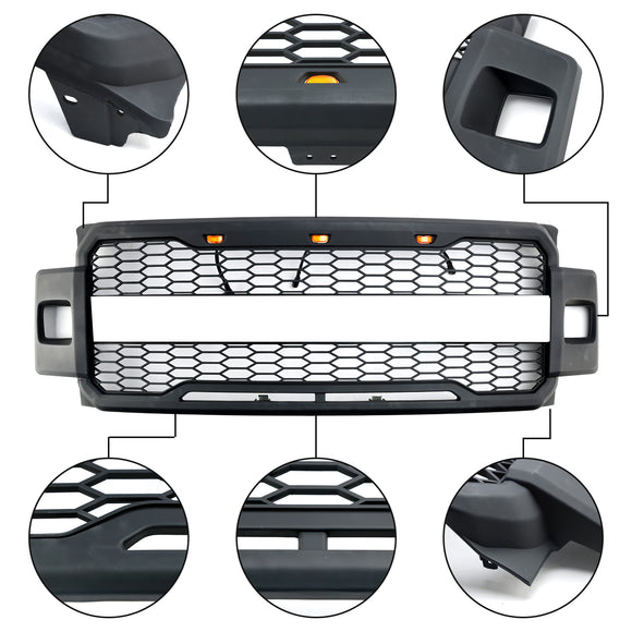 2017-2019 ford f250 f350 f450 f550 super duty raptor estilo amortecedor dianteiro grade preta fosca com letra ford