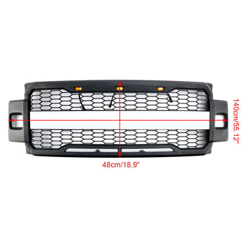Parrilla de parachoques delantero estilo Raptor Super Duty 2017-2019 Ford F250 F350 F450 F550 Parrilla negra mate con letra FORD - 0