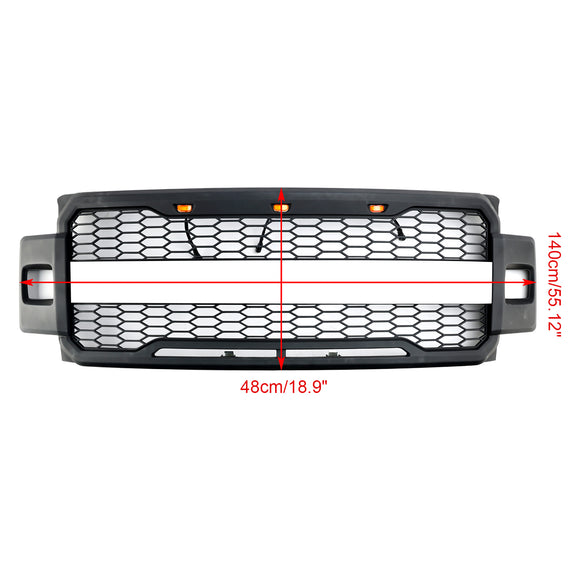 2017-2019 ford f250 f350 f450 f550 super duty raptor estilo amortecedor dianteiro grade preta fosca com letra ford