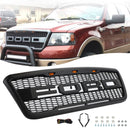 Raptor Style Grille für Ford F150 2004-2008 Frontstoßstange Schwarz/Grau Grille W/LED & Brief-5