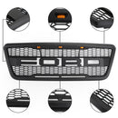 Raptor Style Grille für Ford F150 2004-2008 Frontstoßstange Schwarz/Grau Grille W/LED & Brief-7
