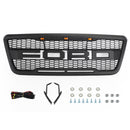2004-2008 Ford F150 Raptor Front Grill Bovenbumper Honingraat Zwarte Grille Met LED & Brief-10