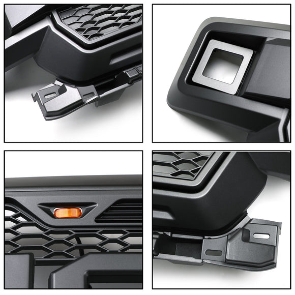 Griglia per paraurti anteriore Ford F150 Raptor Style 2018-2020 Griglia nera con LED